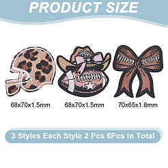 6Pcs 3 Styles Polyester Embroidery Sew on Appliques&nbsp;PATC-FG0002-63
