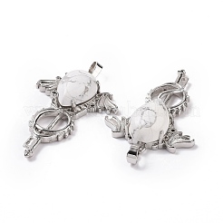 Natural Howlite Teardrop Pendants&nbsp;G-P496-03P-25