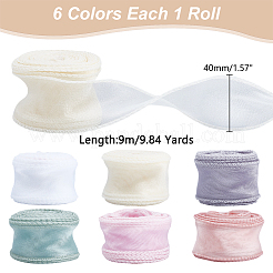 6 Rolls 6 Colors Fishtail Yarn Iridescent Ribbon for Bowknot Making&nbsp;OCOR-WR0001-57