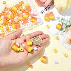 DIY Barrel Plastic Beads & Resin Candy Corn Pendant Making Kits&nbsp;DIY-YW0011-81