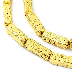 Electroplated Natural Lava Rock Beads Strands&nbsp;G-I360-K03-01