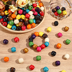 165Pcs 11 Colors Dyed Natural Maple Wood Beads&nbsp;WOOD-PA0001-61B