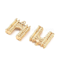Brass Micro Pave Clear Cubic Zirconia Pendants&nbsp;KK-K351-71G