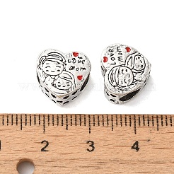 Mother's Day Rack Plating Alloy Enamel European Beads&nbsp;PALLOY-S189-49P