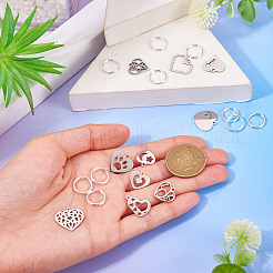 10Pcs 10 Styles 201 Stainless Steel Pendants&nbsp;STAS-TA0003-45