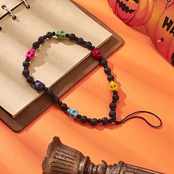 Lava Rock Beaded Mobile Straps&nbsp;HJEW-TA00005