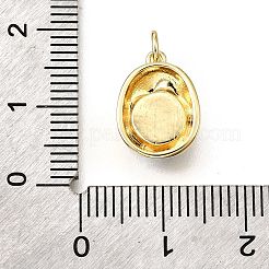 Brass Pave Natural Pearl Oval Charms&nbsp;KK-V011-45A-G