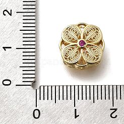 Brass Medium Violet Red Cubic Zirconia Multi-Strand Links&nbsp;KK-M316-07G