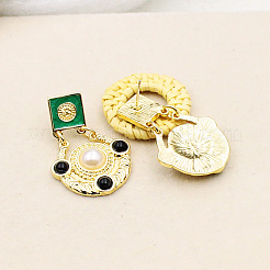 Flat Round with Square Alloy Enamel Dangle Stud Earrings&nbsp;FS-WGA25AE-01