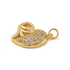 Brass Micro Pave Cubic Zirconia Pendants&nbsp;KK-N254-136C-G