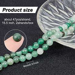 2 Strands Natural Green Aventurine Beads Strands&nbsp;G-GO0001-29B