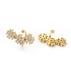Clear Cubic Zirconia Flower Cuff Earrings&nbsp;EJEW-G295-08G