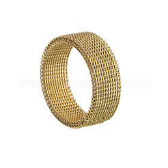 304 Stainless Steel Braided Mesh Finger Rings for Women Men&nbsp;WG8C54F-21