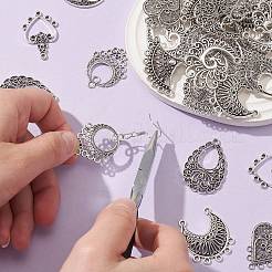 40Pcs 10 Styles Tibetan Style Alloy Chandelier Component Links&nbsp;TIBEP-CJ0003-21
