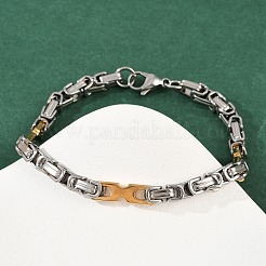 201 Stainless Steel Byzantine Chain Bracelets for Women&nbsp;BJEW-B143-13GP