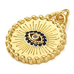 Brass Micro Pave Cubic Zirconia Pendants&nbsp;KK-K339-09G