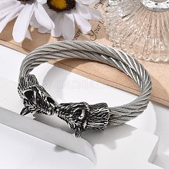 Viking 304 Stainless Steel Open Cuff Bangles for Men&nbsp;BJEW-U001-07L-AS