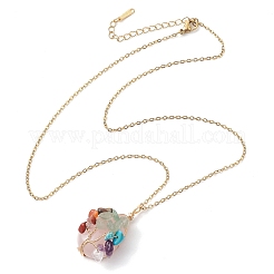 Chakra Yoga Gemstone Pendant Necklaces&nbsp;NJEW-JN05083-02