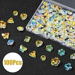 100Pcs 10 Styles Glass Charms&nbsp;GLAA-YW0004-66