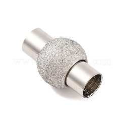 304 Stainless Steel Textured Magnetic Clasps with Glue-in Ends&nbsp;STAS-G008-1