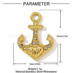 304 Stainless Steel Rhinestone Pendants&nbsp;STAS-OY003-91G