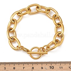 304 Stainless Steel Cable Chain Bracelets for Women&nbsp;BJEW-C129-08B-G