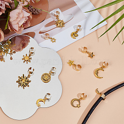 12Pcs Sun Star Moon Alloy Stethoscope Pendant Decorations&nbsp;HJEW-OC00181
