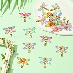 18Pcs 6 Colors Gradient Color Transparent Resin Pendants&nbsp;RESI-YW0004-10