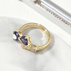Brass & Cubic Zirconia Finger Rings&nbsp;CU-CBA7E55-12G