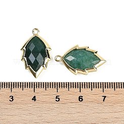 Natural Green Aventurine Faceted Leaf Pendants&nbsp;G-I375-04G-18