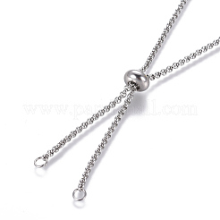 Tarnish Resistant Adjustable 304 Stainless Steel Slider Necklaces&nbsp;MAK-L026-07A-P