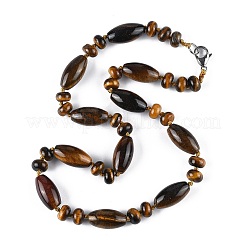Natural Tiger Eye Beaded Necklaces&nbsp;NJEW-S388-13