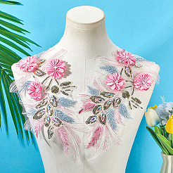 Polyester Embroidery Lace Cloth Patches&nbsp;AJEW-WH20070-078