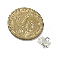 4Pcs 4 Colors Electroplate Glass Charms&nbsp;PALLOY-JF04402-02