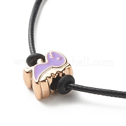Dinosaur Acrylic Enamel Beads Adjustable Cord Bracelet for Teen Girl Women&nbsp;BJEW-JB07048