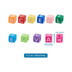 Mixed Color Acrylic Enamel Beads&nbsp;SACR-TA0001-08
