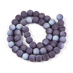 Frosted Opaque Glass Beads Strands&nbsp;LS-GLAA-T032-P8mm-MBB15