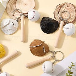 4Pcs 4 Colors PU Leather Keychain&nbsp;KEYC-CL0001-02