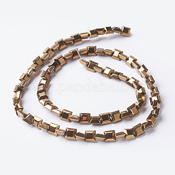 PVD Vacuum Plating Electroplate Non-magnetic Synthetic Hematite Beads Strands&nbsp;G-F534-I04