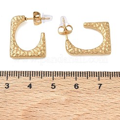 Hammered 304 Stainless Steel Stud Earrings&nbsp;EJEW-G476-01G