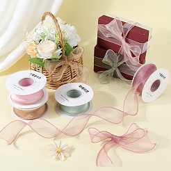 4 Rolls 4 Colors Polyester Organza Ribbon&nbsp;PAAG-CY0001-03A