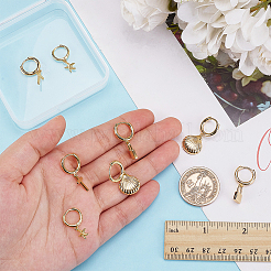 4 Pairs 4 Styles Brass Hoop Earrings&nbsp;EJEW-AR0001-12