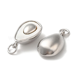 Brass Pave Shell Teardrop Pendants&nbsp;KK-P239-13P