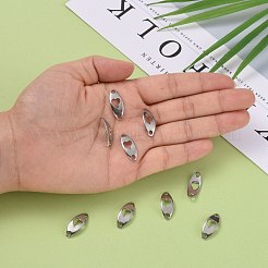 Tarnish Resistant Curved Oval with Heart 201 Stainless Steel Links connectors&nbsp;STAS-R071-26