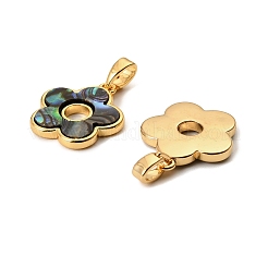 Natural Paua Shell Flower Pendants&nbsp;KK-G538-23G