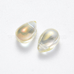 Transparent Spray Painted Glass Charms&nbsp;GLAA-R211-03-D03
