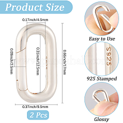 2Pcs 925 Sterling Silver Spring Gate Rings&nbsp;STER-CN0001-44