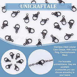 40Pcs 304 Stainless Steel Lobster Claw Clasps&nbsp;STAS-UN0050-15