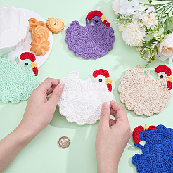 5Pcs 5 Colors Polyester Coasters&nbsp;AJEW-WR0003-86B