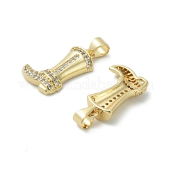 Brass Micro Pave Cubic Zirconia Pendants&nbsp;KK-D384-04G